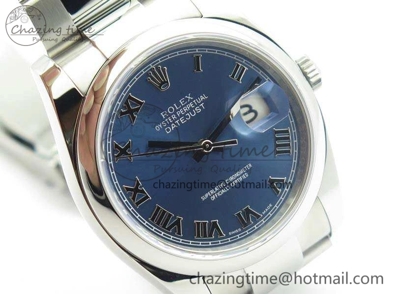 DateJust 36mm SS 116200 ARF 1:1 Best Edition Blue Roman Dial On 904L SS Oyster Bracelet SA MoistureWicking 3518