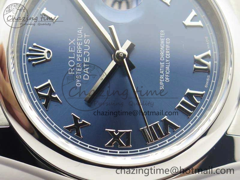 DateJust 36mm SS 116200 ARF 1:1 Best Edition Blue Roman Dial On 904L SS Oyster Bracelet SA MoistureWicking 3518
