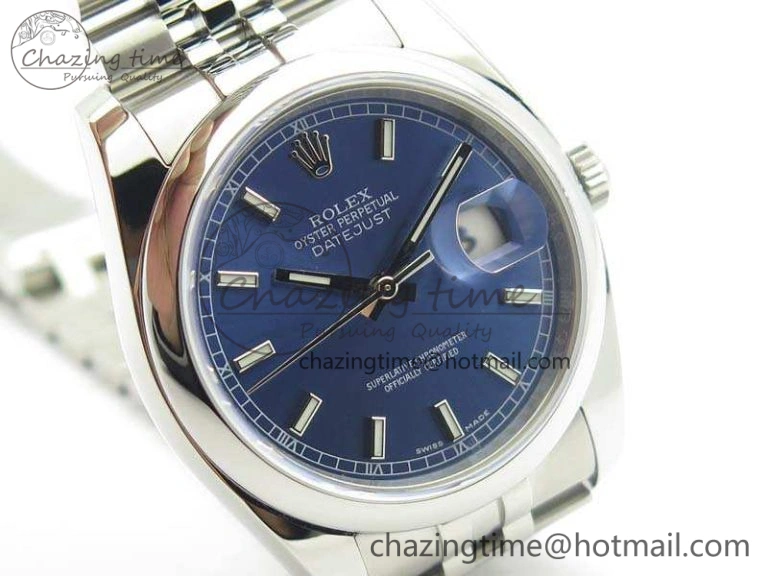 RelaxedFit DateJust 36mm SS 116200 ARF 1:1 Best Edition Blue Sticks Dial On 904L SS Jubilee Bracelet SA 3521