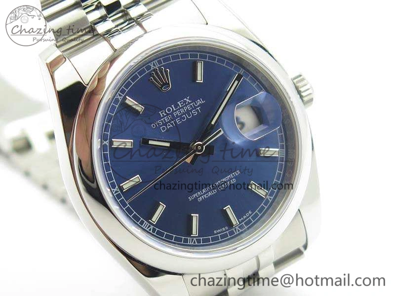 RelaxedFit DateJust 36mm SS 116200 ARF 1:1 Best Edition Blue Sticks Dial On 904L SS Jubilee Bracelet SA 3521