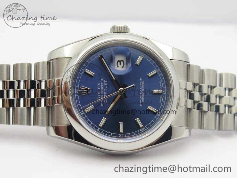 RelaxedFit DateJust 36mm SS 116200 ARF 1:1 Best Edition Blue Sticks Dial On 904L SS Jubilee Bracelet SA 3521