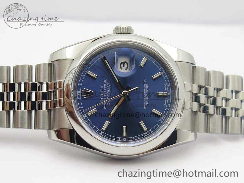 RelaxedFit DateJust 36mm SS 116200 ARF 1:1 Best Edition Blue Sticks Dial On 904L SS Jubilee Bracelet SA 3521