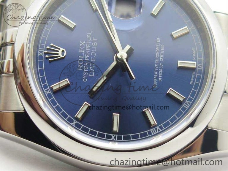 RelaxedFit DateJust 36mm SS 116200 ARF 1:1 Best Edition Blue Sticks Dial On 904L SS Jubilee Bracelet SA 3521