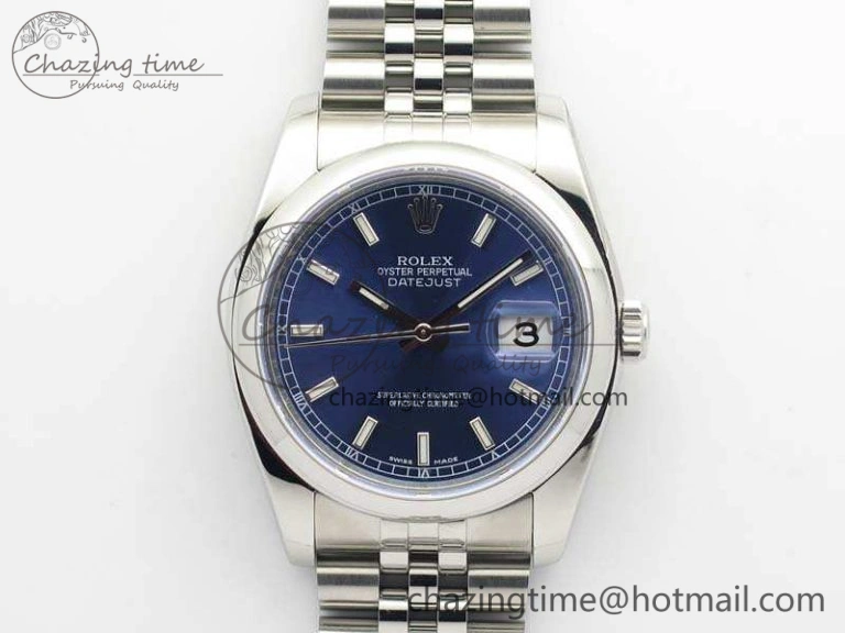 RelaxedFit DateJust 36mm SS 116200 ARF 1:1 Best Edition Blue Sticks Dial On 904L SS Jubilee Bracelet SA 3521