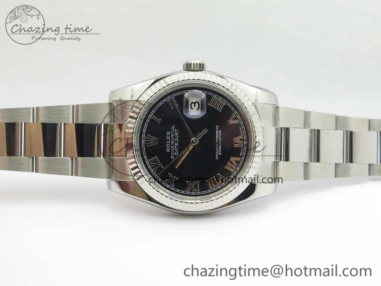 RelaxedFit DateJust 36mm SS 116234 ARF 1:1 Best Edition Black Roman Dial On 904L SS Oyster Bracelet SA 3570