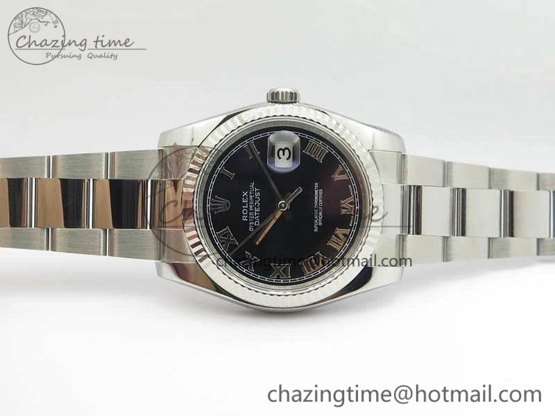 RelaxedFit DateJust 36mm SS 116234 ARF 1:1 Best Edition Black Roman Dial On 904L SS Oyster Bracelet SA 3570