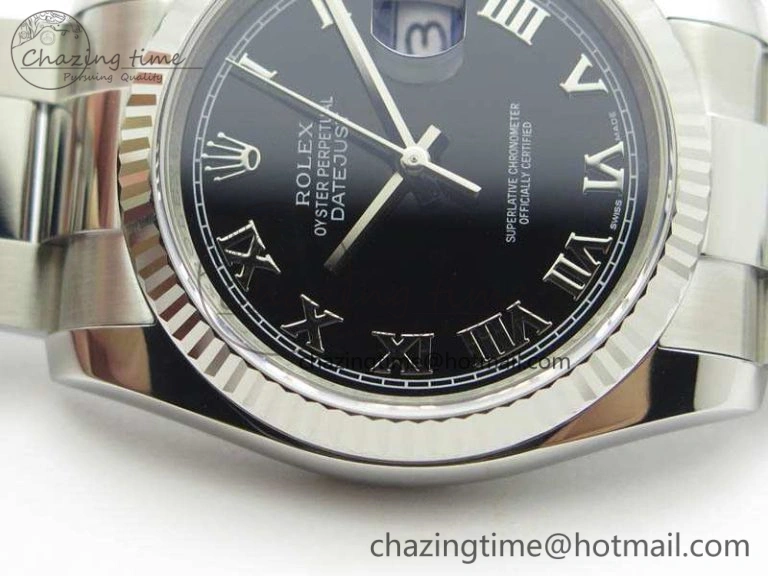 RelaxedFit DateJust 36mm SS 116234 ARF 1:1 Best Edition Black Roman Dial On 904L SS Oyster Bracelet SA 3570