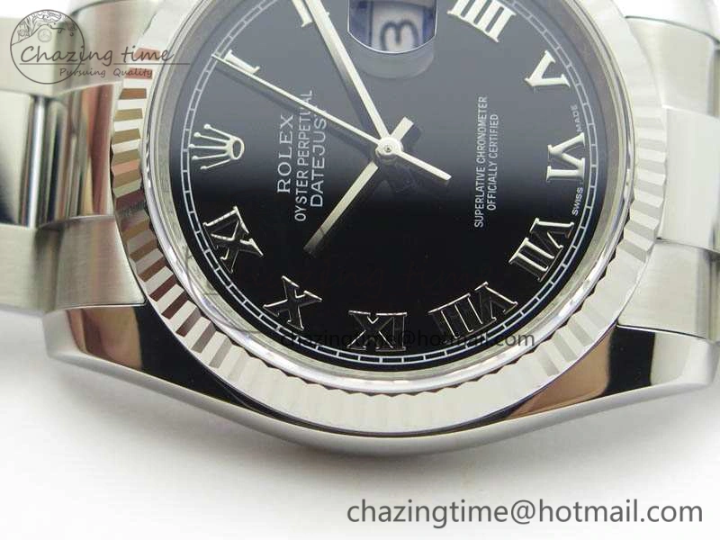 RelaxedFit DateJust 36mm SS 116234 ARF 1:1 Best Edition Black Roman Dial On 904L SS Oyster Bracelet SA 3570