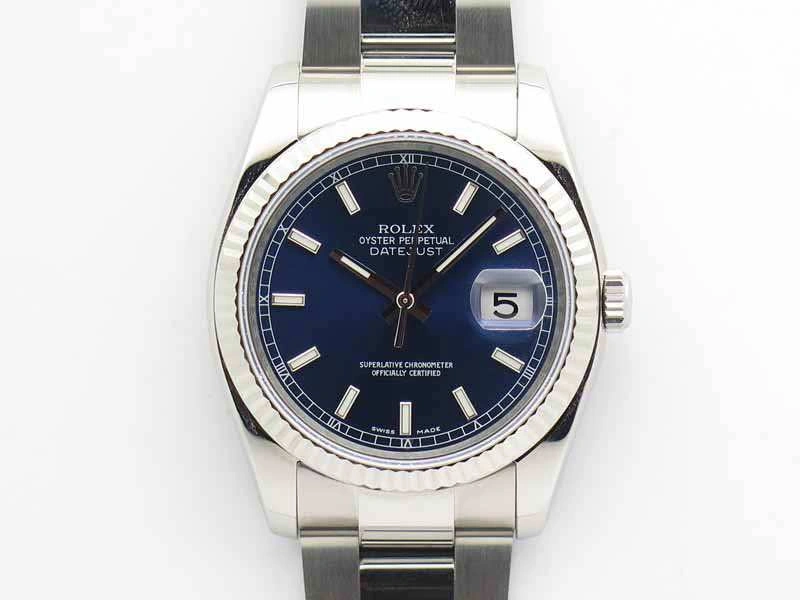 Durable DateJust 36mm SS 116234 ARF 1:1 Best Edition Blue Dial Stick Markers On 904L SS Oyster Bracelet SA 3562