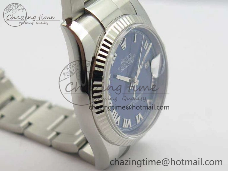 UrbanChic DateJust 36mm SS 116234 ARF 1:1 Best Edition Blue Roman Dial Fluted On 904L SS Oyster Bracelet SA 3516