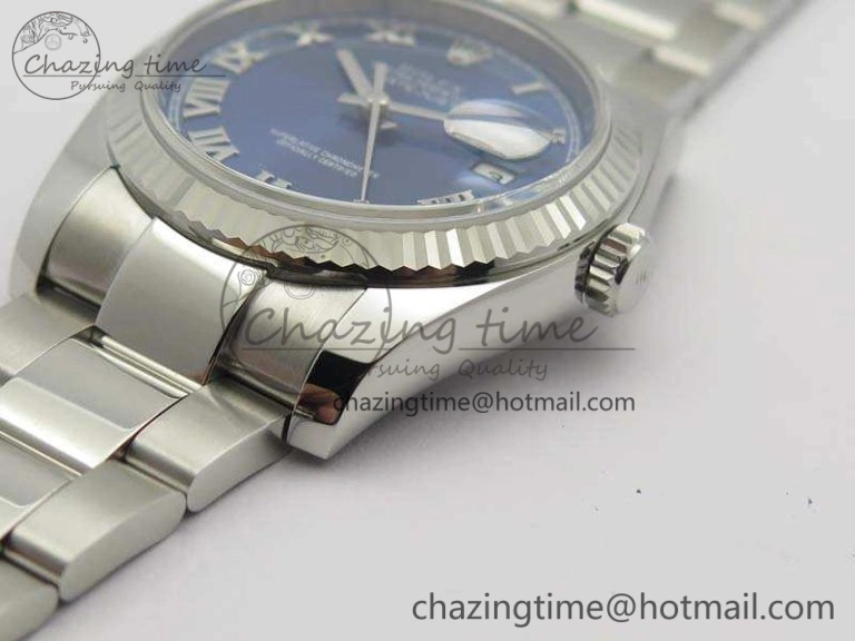 UrbanChic DateJust 36mm SS 116234 ARF 1:1 Best Edition Blue Roman Dial Fluted On 904L SS Oyster Bracelet SA 3516