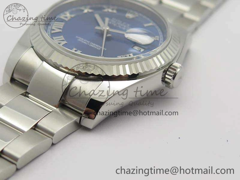 UrbanChic DateJust 36mm SS 116234 ARF 1:1 Best Edition Blue Roman Dial Fluted On 904L SS Oyster Bracelet SA 3516