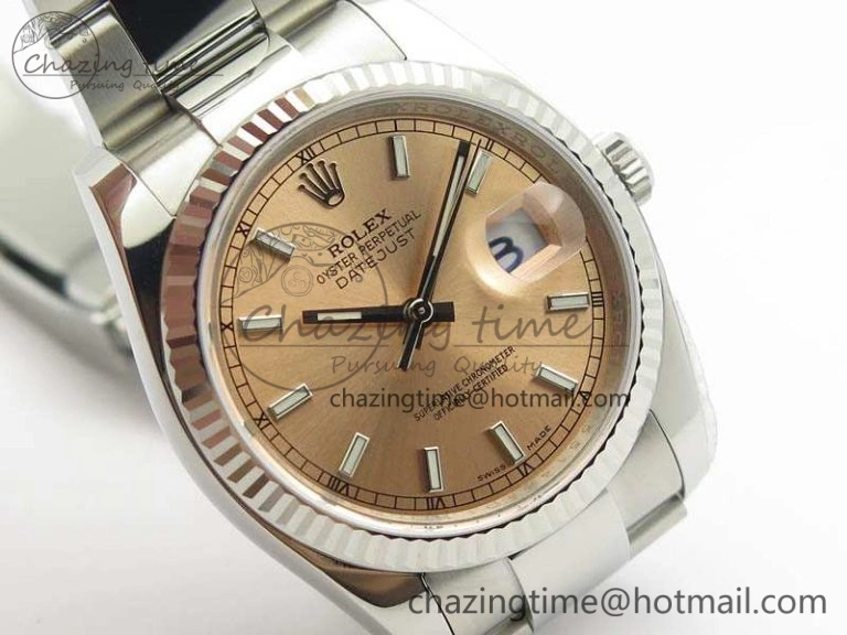 DateJust 36mm SS 116234 ARF 1:1 Best Edition Pink Dial Stick Markers On 904L SS Oyster Bracelet SA Casual 3568