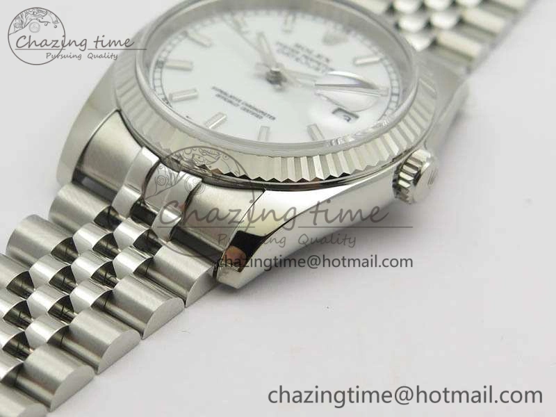 HighPerformance DateJust 36mm SS 116234 ARF 1:1 Best Edition White Dial Stick Markers On 904L SS Jubilee Bracelet SA 3571