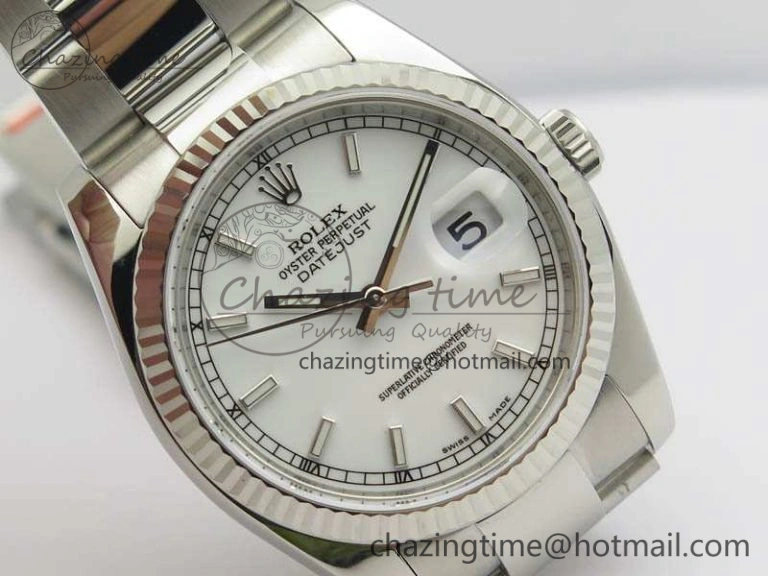 DateJust 36mm SS 116234 ARF 1:1 Best Edition White Dial Stick Markers On 904L SS Oyster Bracelet SA Elegant 3566
