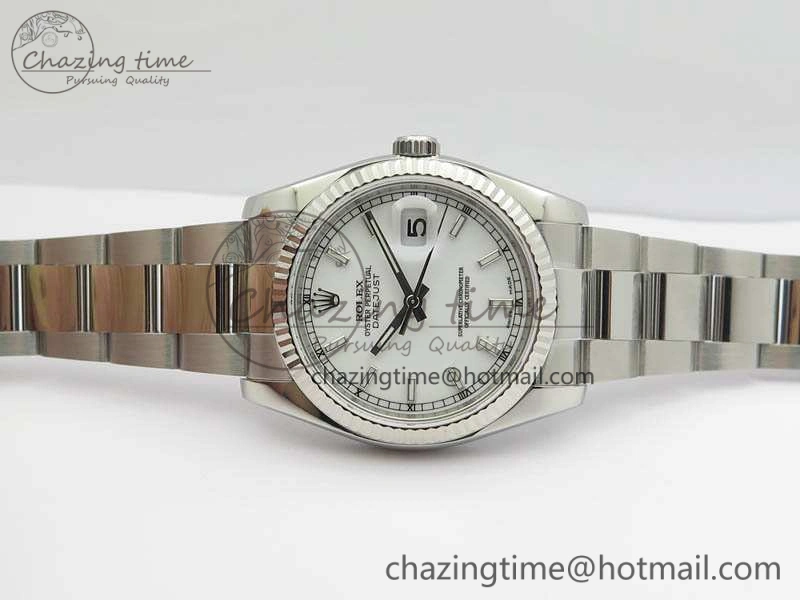 DateJust 36mm SS 116234 ARF 1:1 Best Edition White Dial Stick Markers On 904L SS Oyster Bracelet SA Elegant 3566