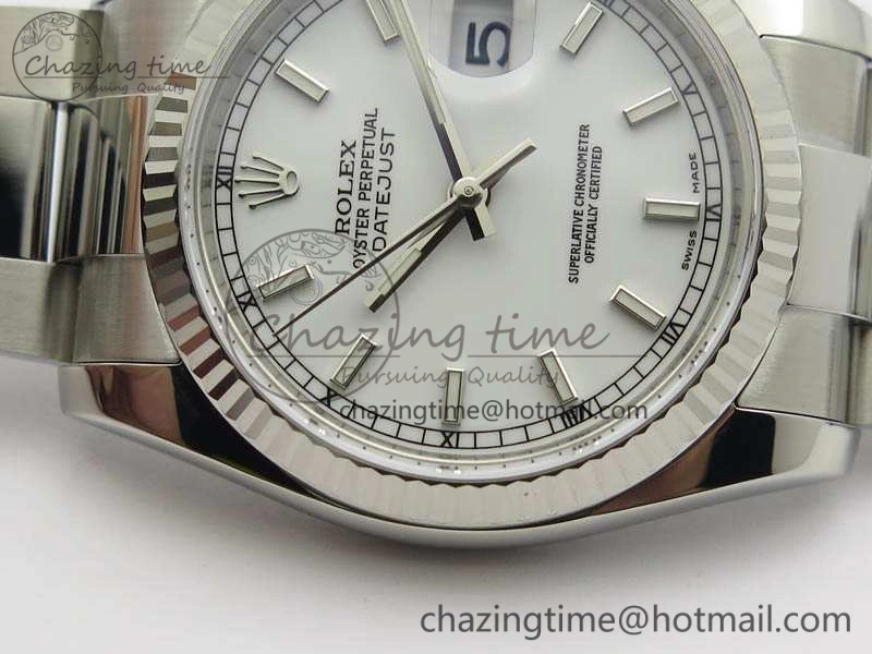 DateJust 36mm SS 116234 ARF 1:1 Best Edition White Dial Stick Markers On 904L SS Oyster Bracelet SA Elegant 3566