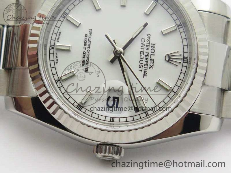 DateJust 36mm SS 116234 ARF 1:1 Best Edition White Dial Stick Markers On 904L SS Oyster Bracelet SA Elegant 3566