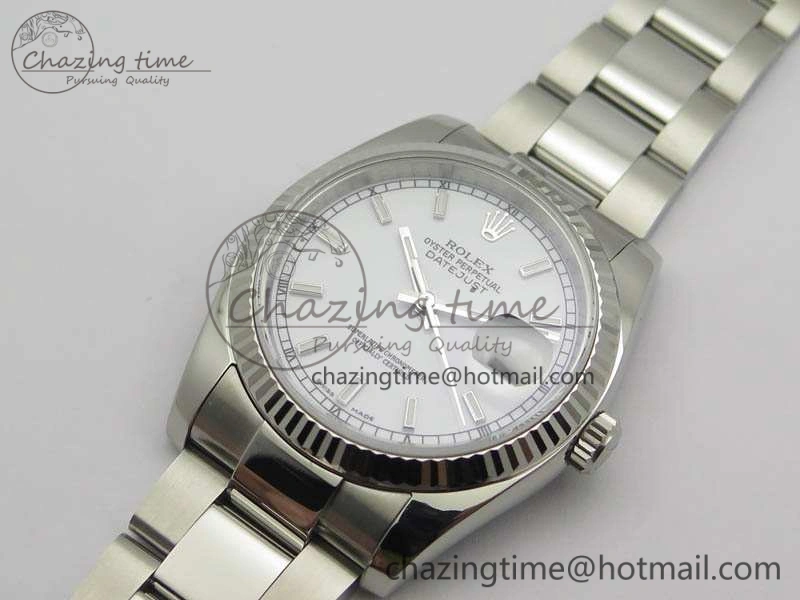 DateJust 36mm SS 116234 ARF 1:1 Best Edition White Dial Stick Markers On 904L SS Oyster Bracelet SA Elegant 3566
