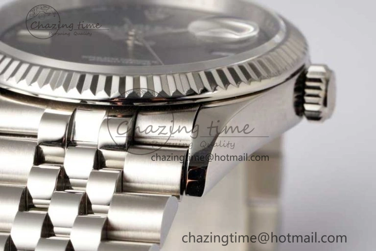 DateJust 36mm SS DIWF 1:1 Best Edition 904L Steel Gray Dial Green Markers on Jubilee Bracelet SA FreshLook 10243