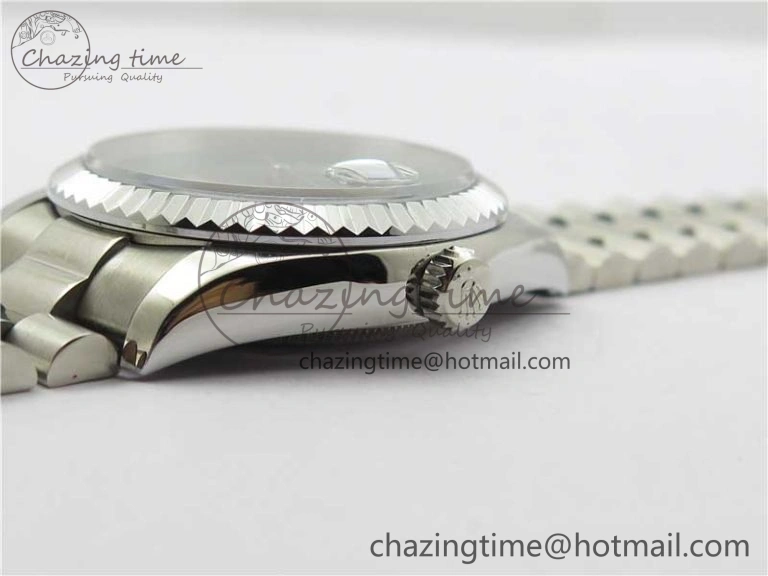 HighQuality DateJust 36mm SS EDF Best Edition Green Malachite Dial Crystal Markers on SS President Bracelet A 2861