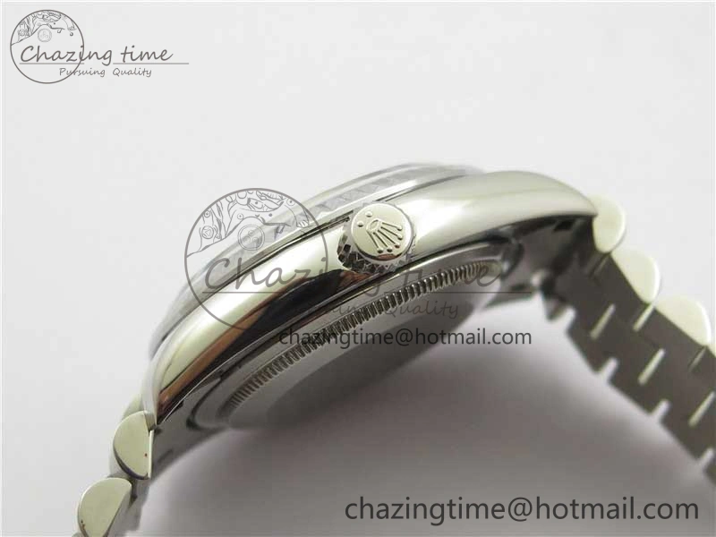 HighQuality DateJust 36mm SS EDF Best Edition Green Malachite Dial Crystal Markers on SS President Bracelet A 2861