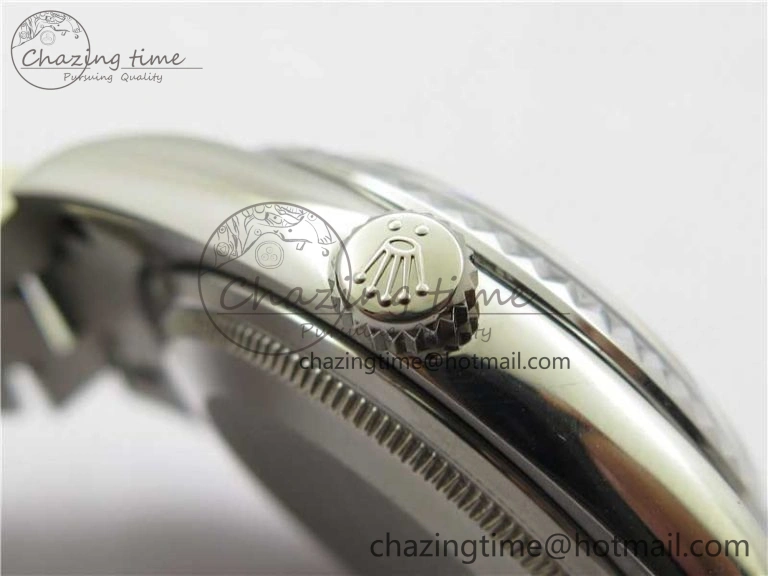 HighQuality DateJust 36mm SS EDF Best Edition Green Malachite Dial Crystal Markers on SS President Bracelet A 2861