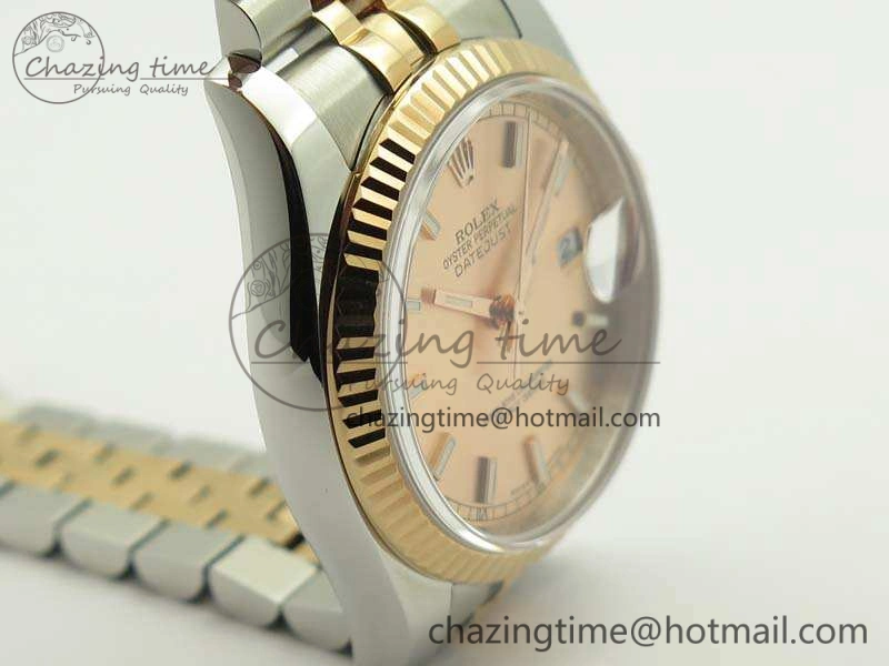 DateJust 36mm SS RG 116231 ARF 1:1 Best Edition Rose Gold Dial Fluted Bezel On SS RG Jubilee Bracelet SA Vibrant 3489