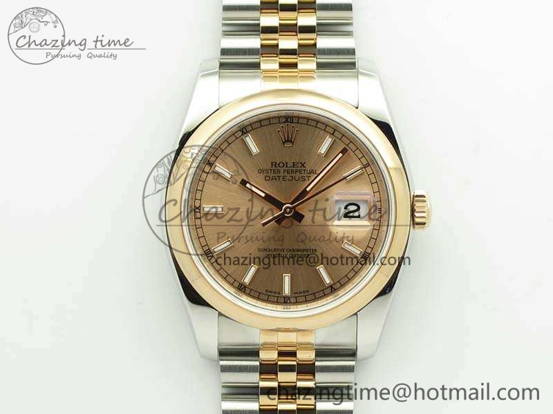 ZeroBulk DateJust 36mm SS RG 116231 ARF 1:1 Best Edition Rose Gold Dial On SS RG Jubilee Bracelet SA 3490