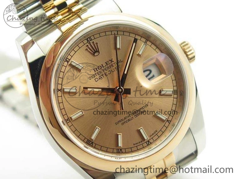 ZeroBulk DateJust 36mm SS RG 116231 ARF 1:1 Best Edition Rose Gold Dial On SS RG Jubilee Bracelet SA 3490