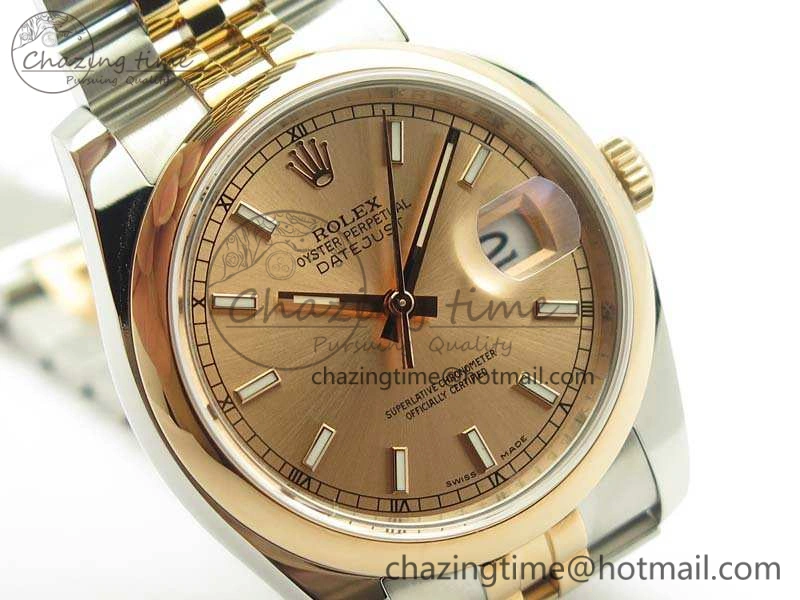 ZeroBulk DateJust 36mm SS RG 116231 ARF 1:1 Best Edition Rose Gold Dial On SS RG Jubilee Bracelet SA 3490