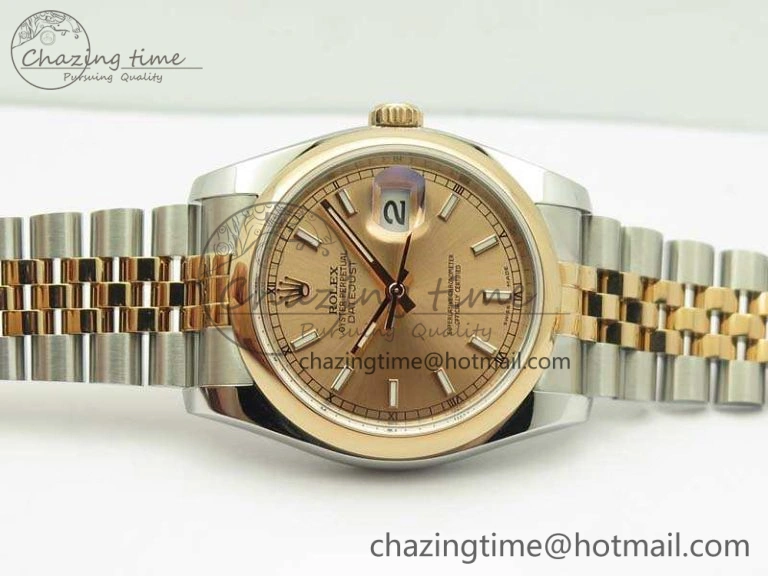 ZeroBulk DateJust 36mm SS RG 116231 ARF 1:1 Best Edition Rose Gold Dial On SS RG Jubilee Bracelet SA 3490