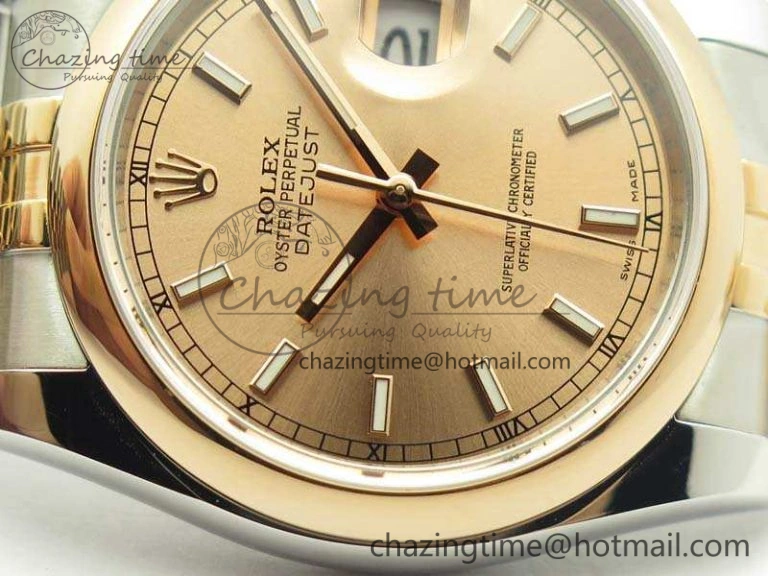 ZeroBulk DateJust 36mm SS RG 116231 ARF 1:1 Best Edition Rose Gold Dial On SS RG Jubilee Bracelet SA 3490
