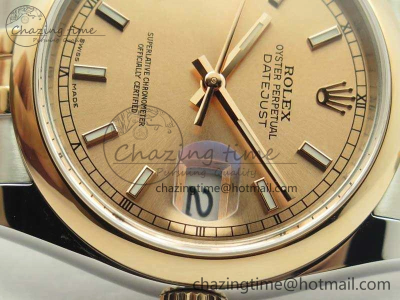 ZeroBulk DateJust 36mm SS RG 116231 ARF 1:1 Best Edition Rose Gold Dial On SS RG Jubilee Bracelet SA 3490