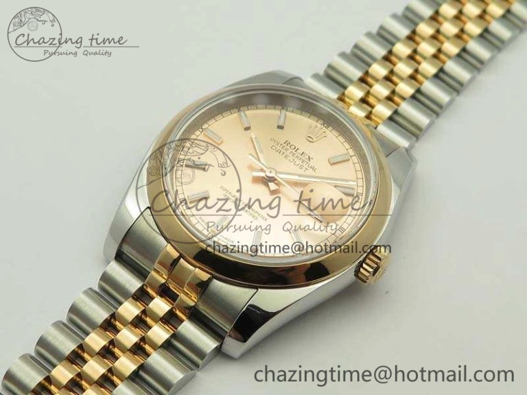 ZeroBulk DateJust 36mm SS RG 116231 ARF 1:1 Best Edition Rose Gold Dial On SS RG Jubilee Bracelet SA 3490