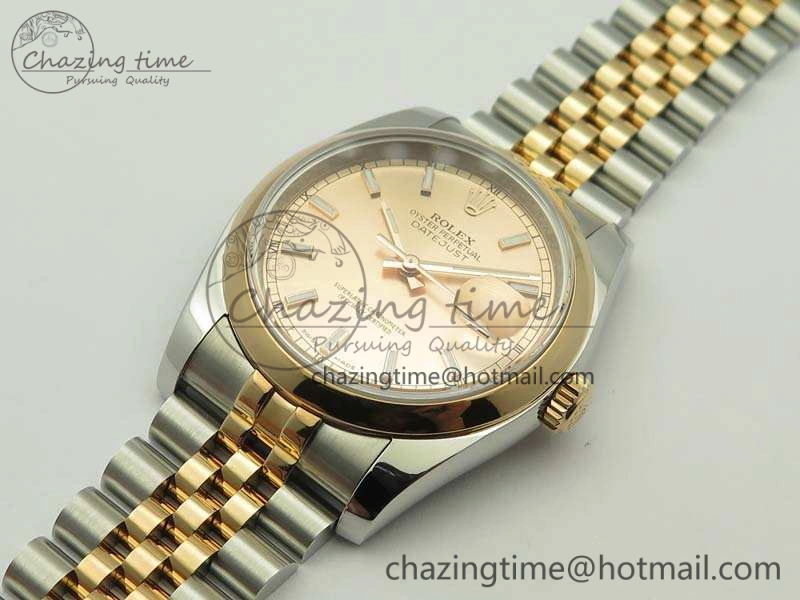 ZeroBulk DateJust 36mm SS RG 116231 ARF 1:1 Best Edition Rose Gold Dial On SS RG Jubilee Bracelet SA 3490