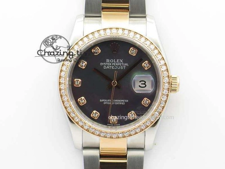 DateJust 36mm SS RG BP-Maker Best Edition MOP Diamond Markers Dial On SS RG Bracelet A2824 V FastDry 3840