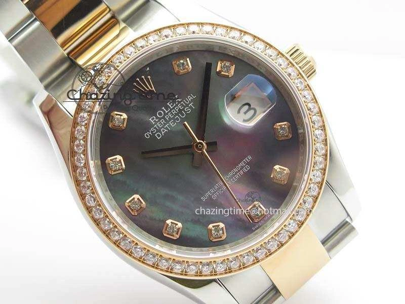 DateJust 36mm SS RG BP-Maker Best Edition MOP Diamond Markers Dial On SS RG Bracelet A2824 V FastDry 3840
