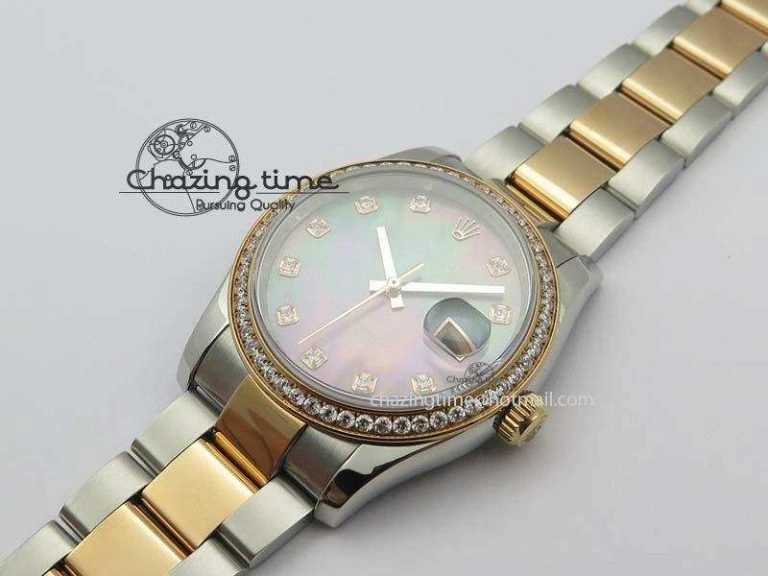 DateJust 36mm SS RG BP-Maker Best Edition MOP Diamond Markers Dial On SS RG Bracelet A2824 V FastDry 3840