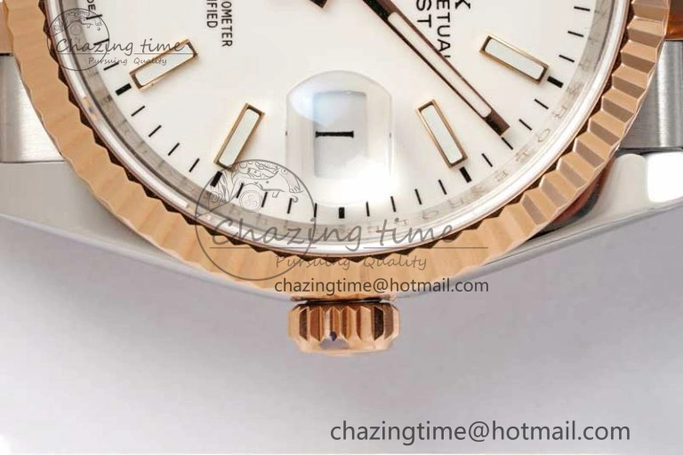 DateJust 36mm SS RG DIWF 1:1 Best Edition 904L Steel White Stick Dial on Jubilee Bracelet SA Reliable 2313