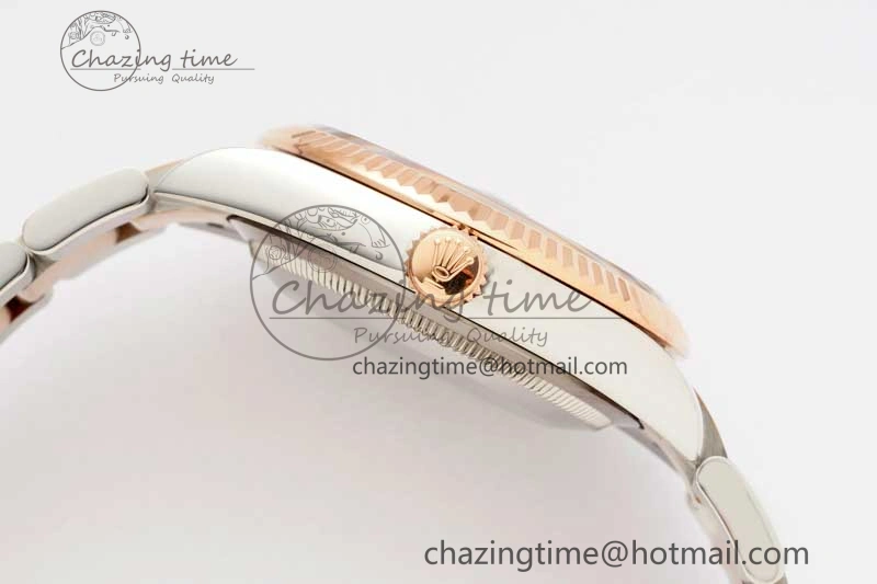 DateJust 36mm SS RG DIWF 1:1 Best Edition 904L Steel White Stick Dial on Jubilee Oyster SA HighQuality 10236