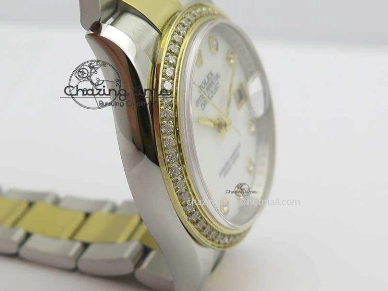 DateJust 36mm SS YG BP-Maker Best Edition Diamond Bezel White MOP Dial On SS YG Bracelet A2824 V Premium 3839