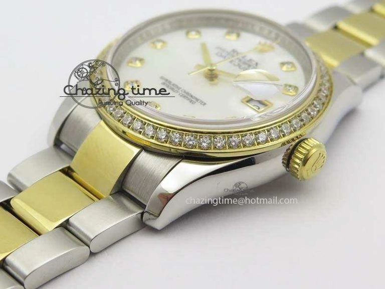 DateJust 36mm SS YG BP-Maker Best Edition Diamond Bezel White MOP Dial On SS YG Bracelet A2824 V Premium 3839