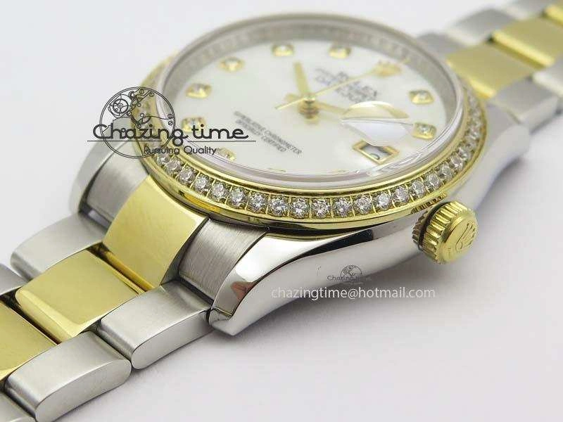 DateJust 36mm SS YG BP-Maker Best Edition Diamond Bezel White MOP Dial On SS YG Bracelet A2824 V Premium 3839