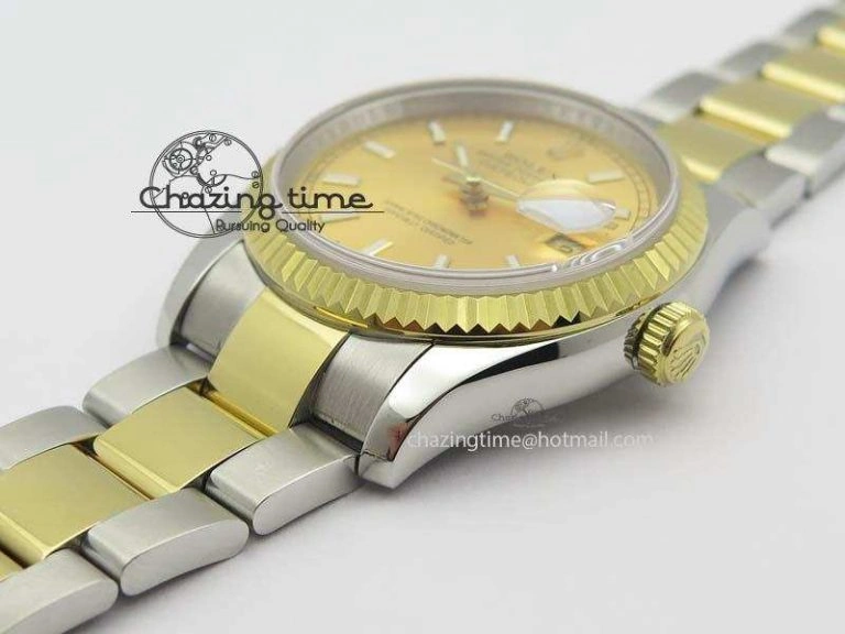 DateJust 36mm SS YG BP-Maker Best Edition Gold Dial On SS YG Bracelet A2824 V Supportive 3838