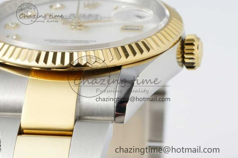 DateJust 36mm SS YG DIWF 1:1 Best Edition 904L Steel White MOP Diamonds Dial on Oyster Bracelet SA Supportive 10240