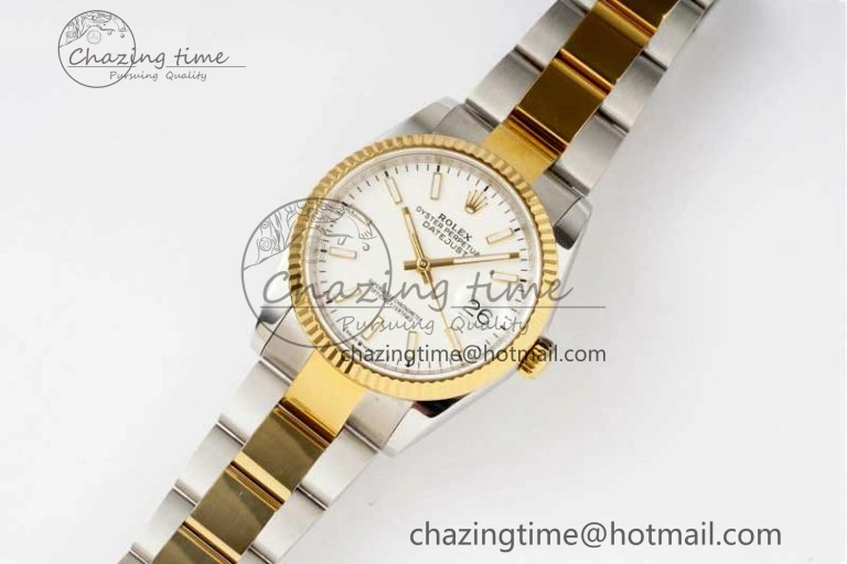 DateJust 36mm SS YG DIWF 1:1 Best Edition 904L Steel White Stick Dial on Oyster Bracelet SA Cozy 2315