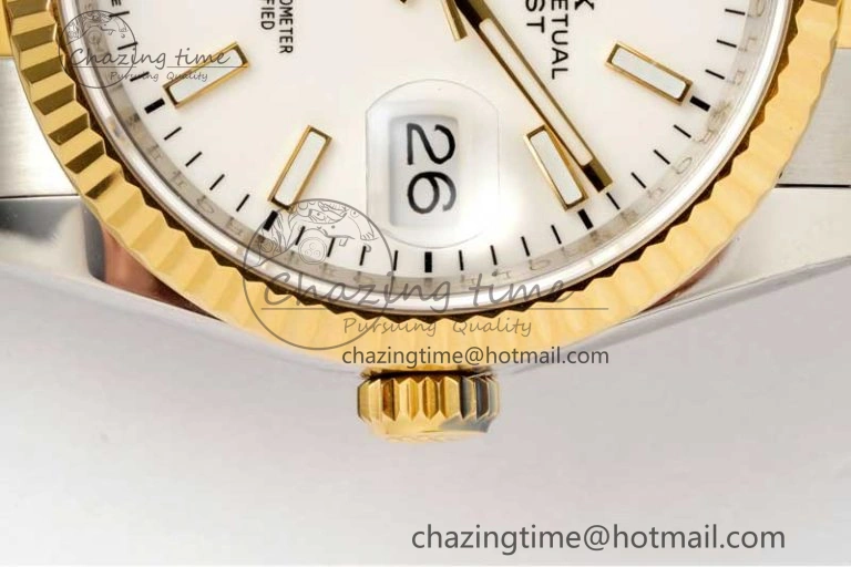 DateJust 36mm SS YG DIWF 1:1 Best Edition 904L Steel White Stick Dial on Oyster Bracelet SA Cozy 2315