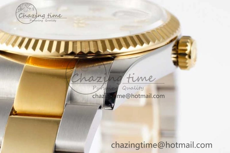 DateJust 36mm SS YG DIWF 1:1 Best Edition 904L Steel White Stick Dial on Oyster Bracelet SA Cozy 2315