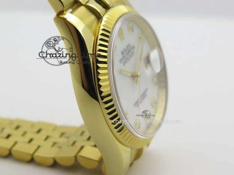 DateJust 36mm Wrapped YG BP-Maker Best Edition White MOP Dial On Wrapped YG Bracelet ETA Unisex 3835